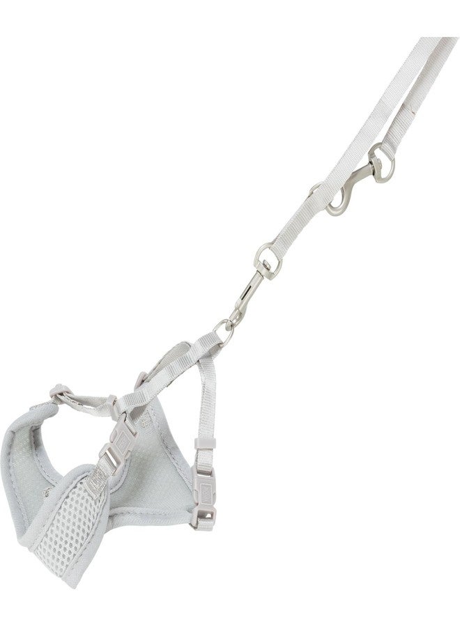 Trixie Junior Puppy Soft Harness with Leash, S-M: 26-34 cm/10 Mm, 2.00 M, Light Grey - Image 1